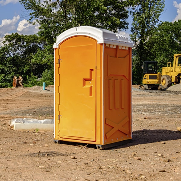 how often are the portable restrooms cleaned and serviced during a rental period in Patriot